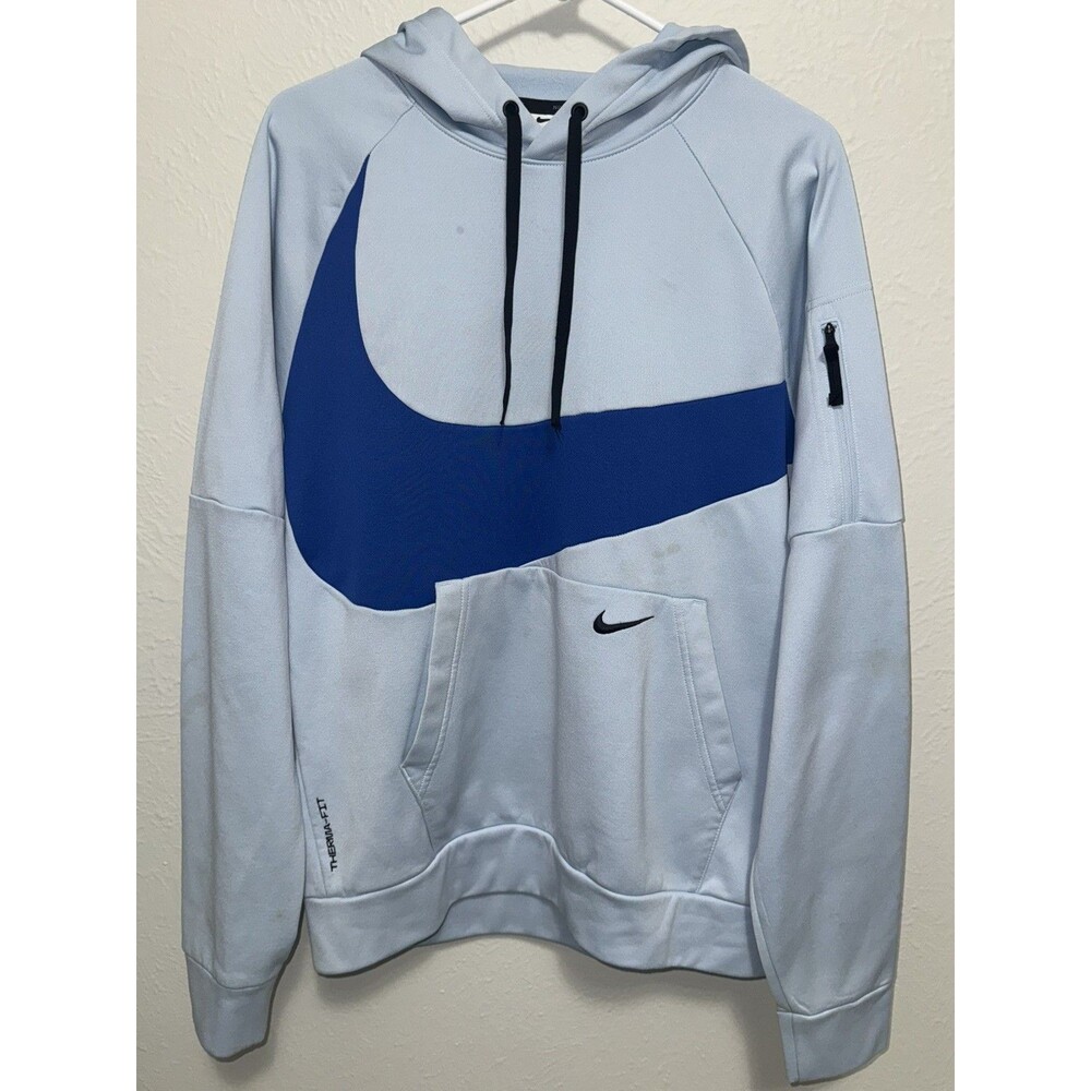 Nike Men’s Therma-FIT Hoodie Royal Blue Medium Pullover Athletic